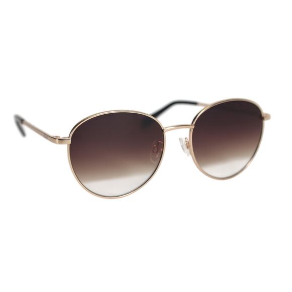 Quay Australia LOOP ME IN Round Oversized Sunglasses – Gold / Brown Fade – NWT